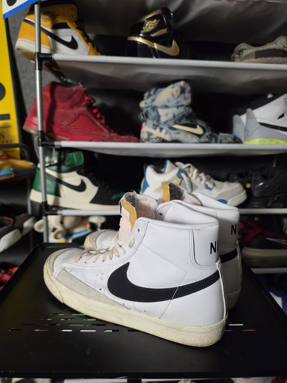 🔥 Nike Blazer Mid Classic Men Size 9.5 White Black Leather Sneakers